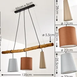 Suspension Seegaard Noir, 3 Lumieres