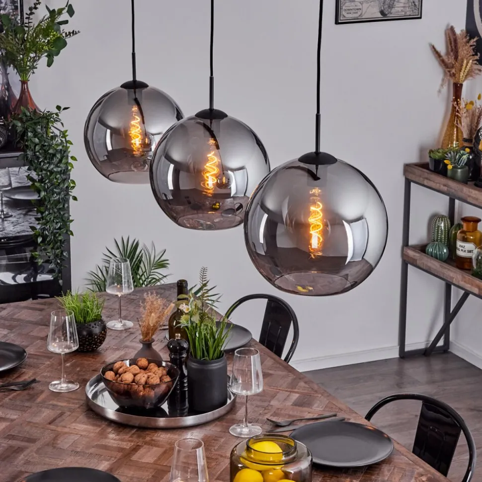 Suspension Semrong Noir, 3 Lumieres