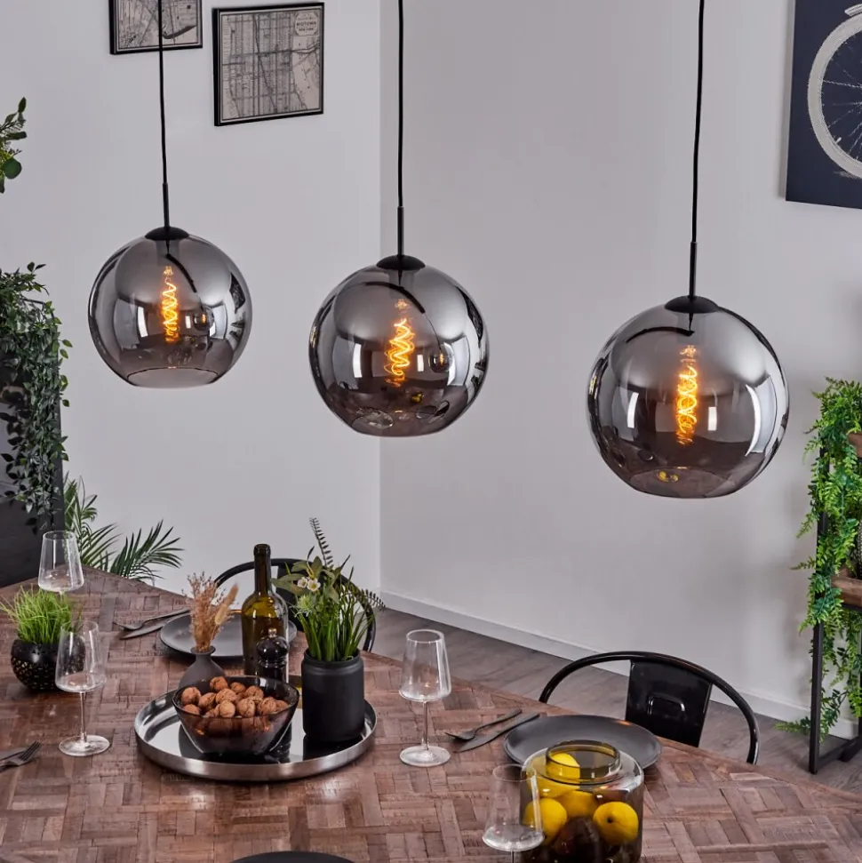 Suspension Semrong Noir, 3 Lumieres