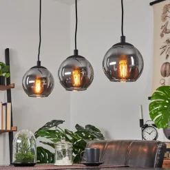 Suspension Sernf Noir, 3 Lumieres