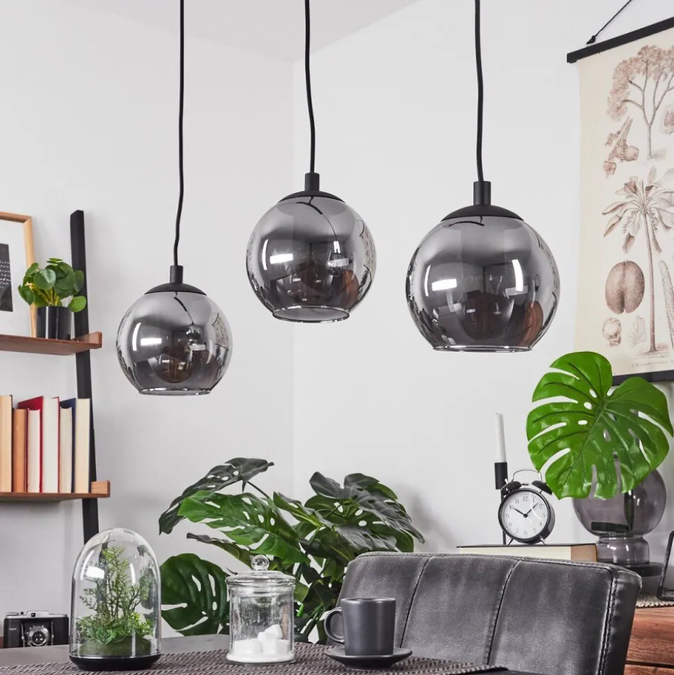 Suspension Sernf Noir, 3 Lumieres