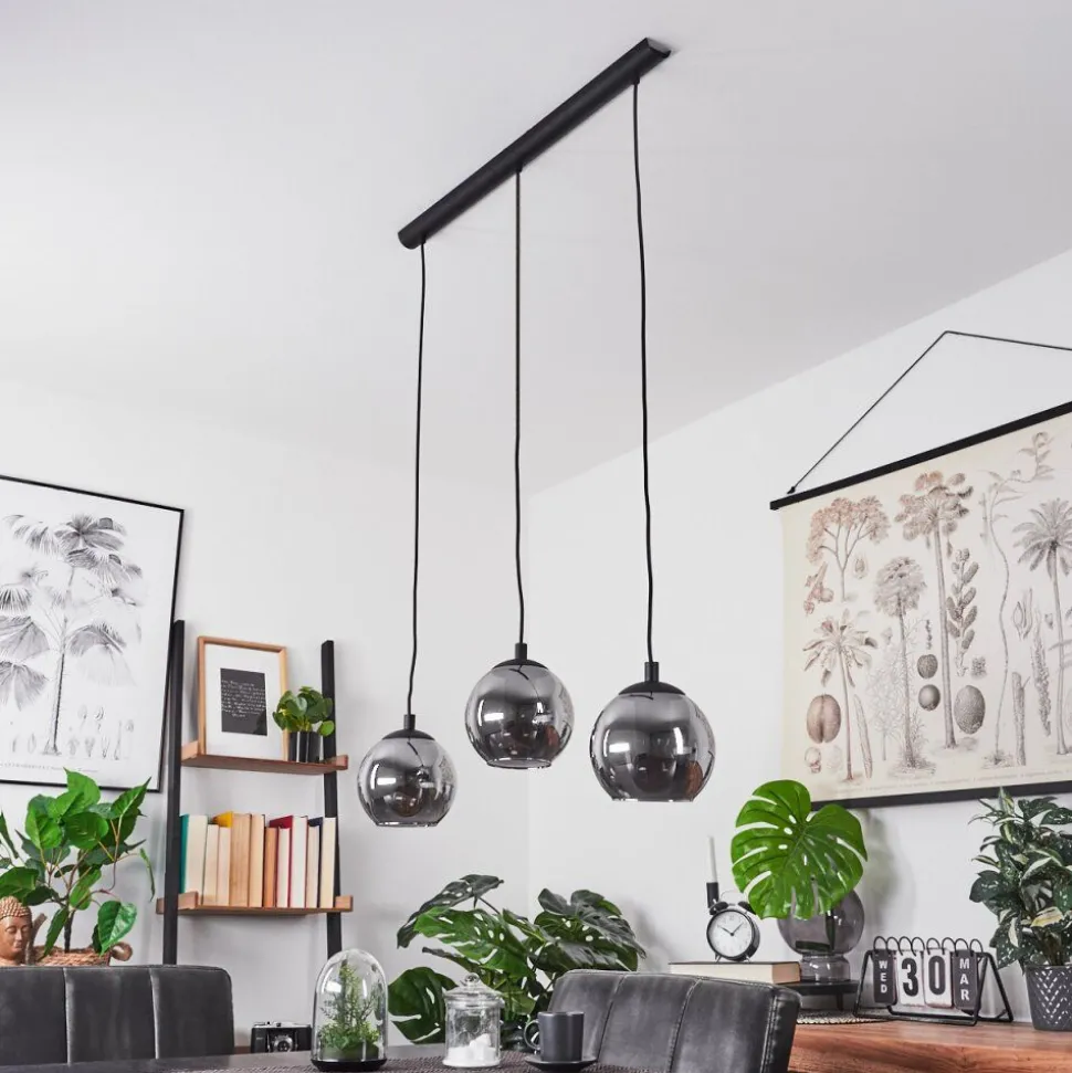 Suspension Sernf Noir, 3 Lumieres