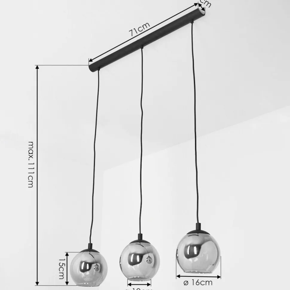 Suspension Sernf Noir, 3 Lumieres