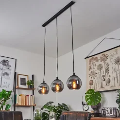 Suspension Sernf Noir, 3 Lumieres