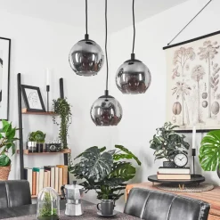 Suspension Sernf Noir, 3 Lumieres