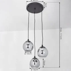 Suspension Sernf Noir, 3 Lumieres