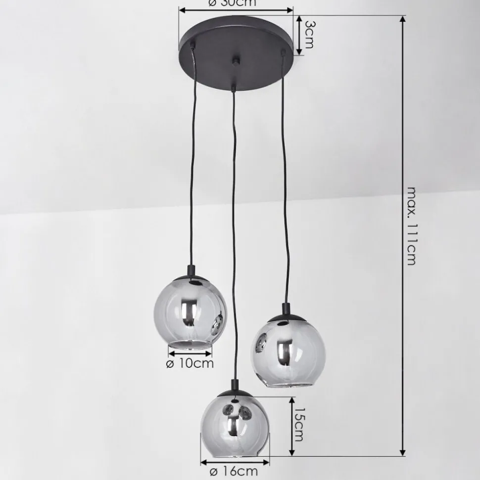 Suspension Sernf Noir, 3 Lumieres