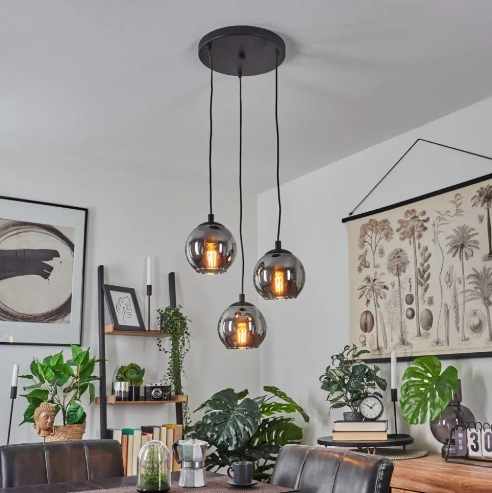 Suspension Sernf Noir, 3 Lumieres