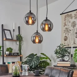 Suspension Sernf Noir, 3 Lumieres