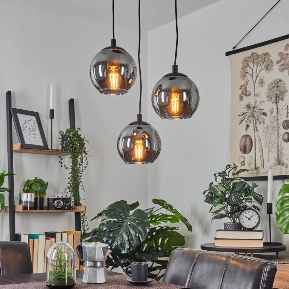 Suspension Sernf Noir, 3 Lumieres