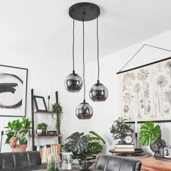 Suspension Sernf Noir, 3 Lumieres