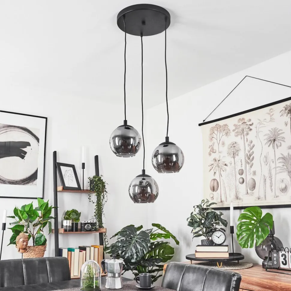 Suspension Sernf Noir, 3 Lumieres