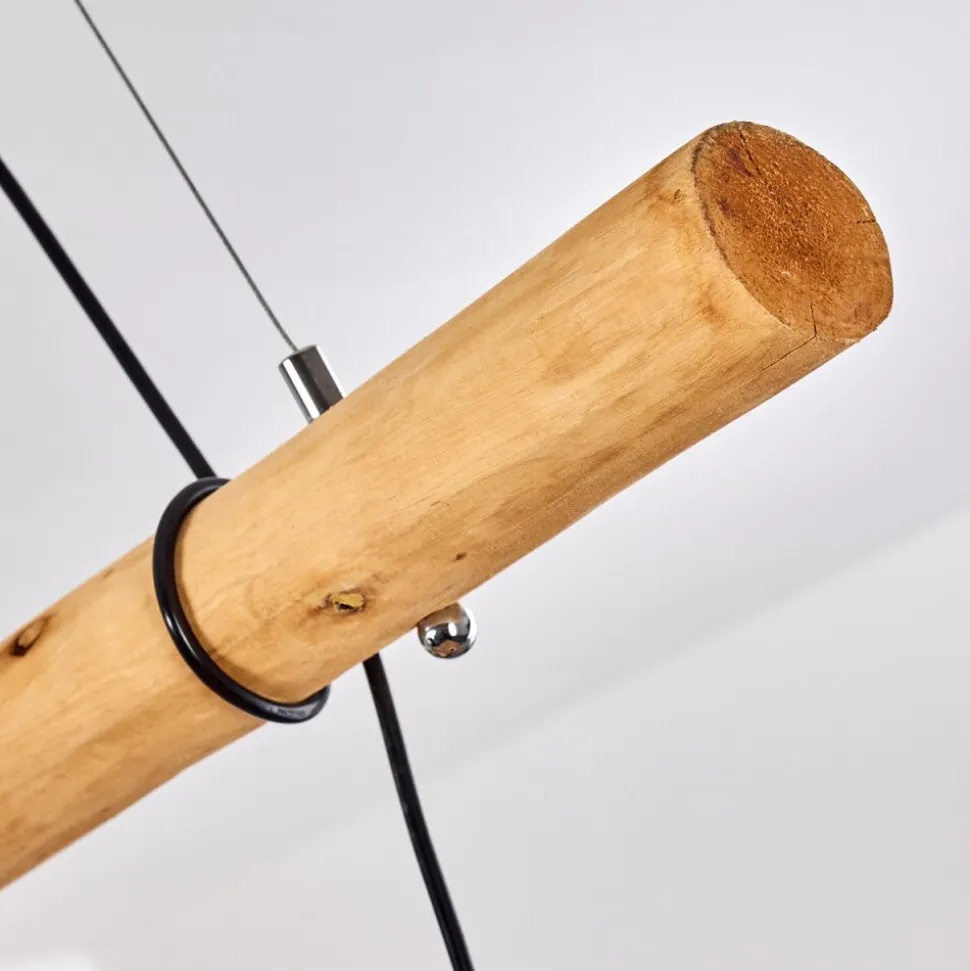Suspension Shalo Bois Fonce, Noir, 4 Lumieres