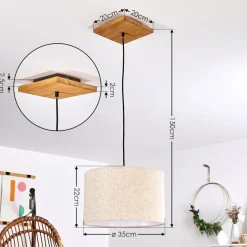 Suspension Shiburg Bois Clair, 1 Lumiere