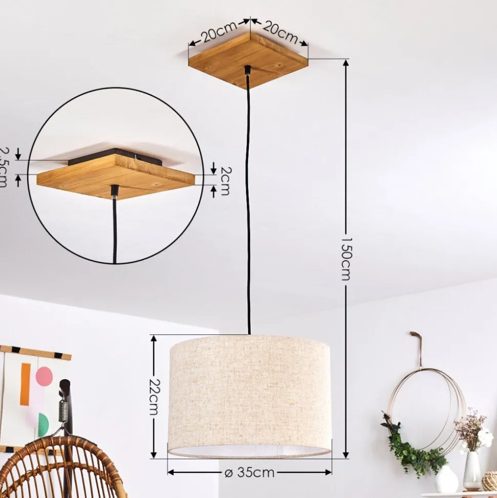 Suspension Shiburg Bois Clair, 1 Lumiere