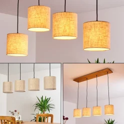 Suspension Shiburg Bois Clair, 4 Lumieres