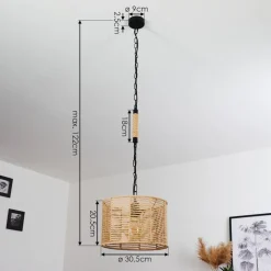 Suspension Sulzano Brun, Noir, 1 Lumiere