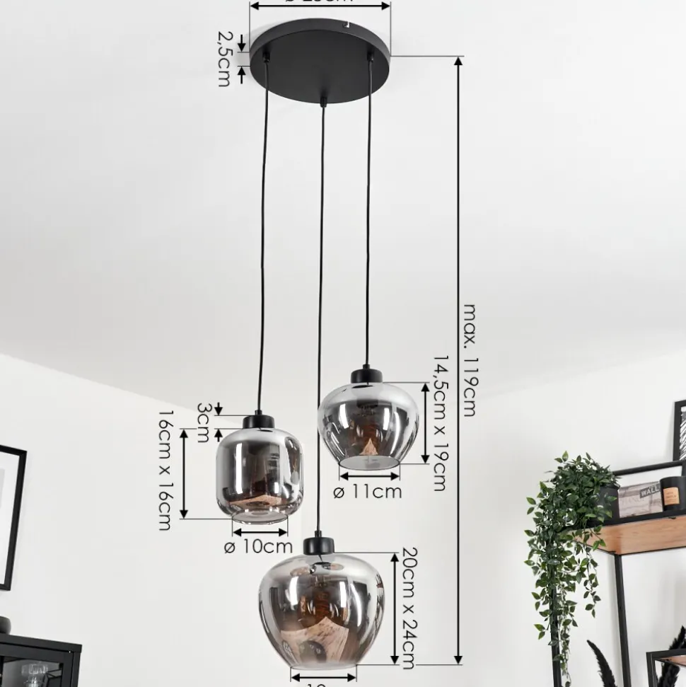 Suspension Talok Fume, 3 Lumieres