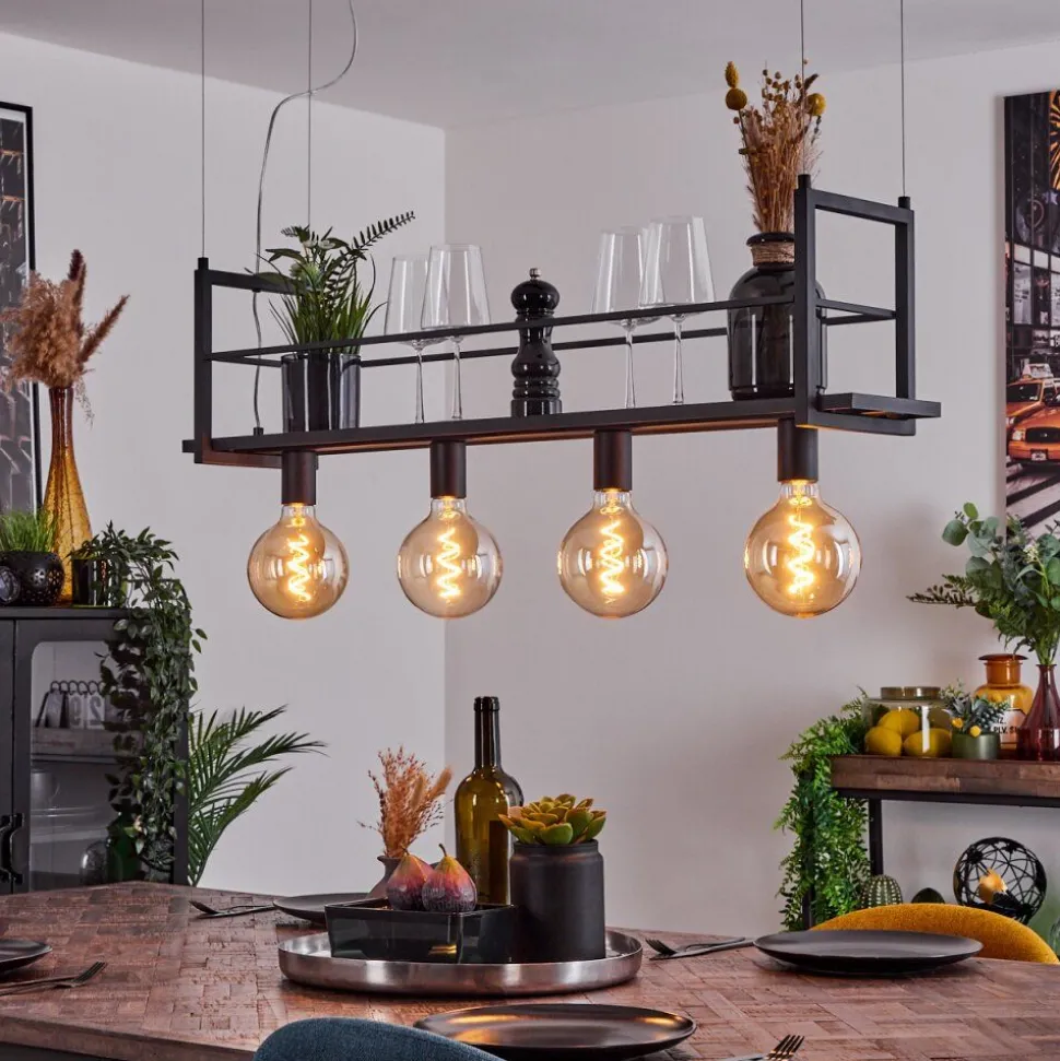 Suspension Tasan Noir, 4 Lumieres