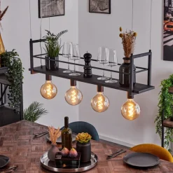 Suspension Tasan Noir, 4 Lumieres