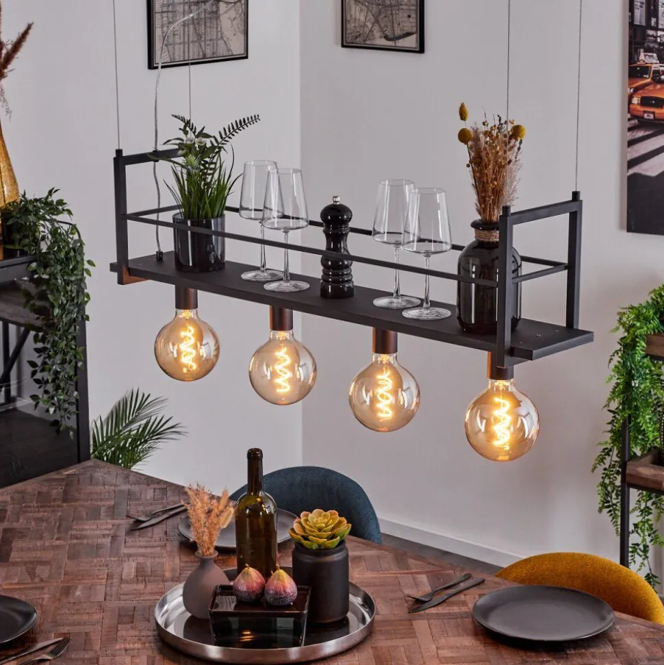 Suspension Tasan Noir, 4 Lumieres