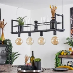 Suspension Tasan Noir, 4 Lumieres