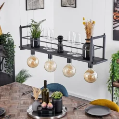 Suspension Tasan Noir, 4 Lumieres