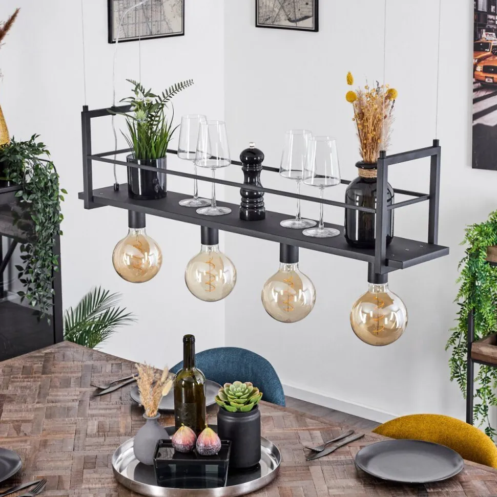 Suspension Tasan Noir, 4 Lumieres
