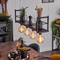 Suspension Tasan Noir, 4 Lumieres
