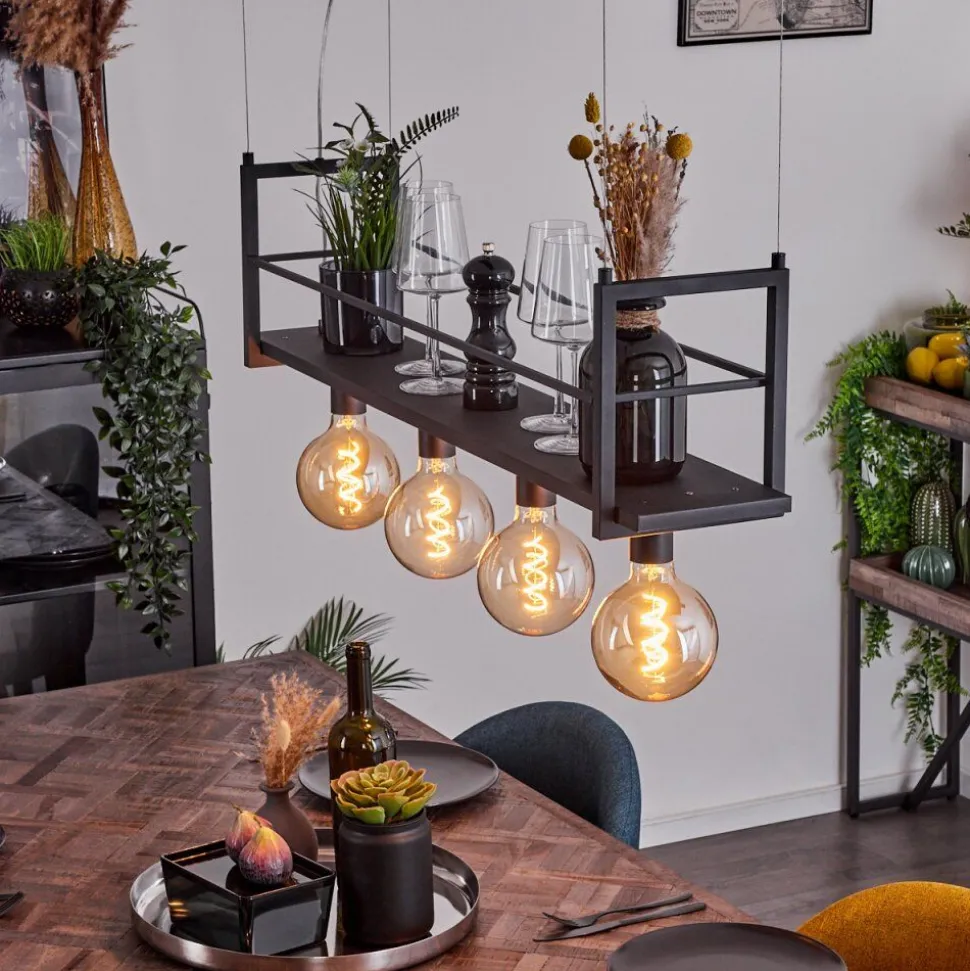 Suspension Tasan Noir, 4 Lumieres