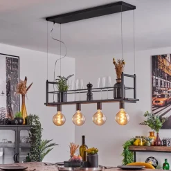Suspension Tasan Noir, 4 Lumieres