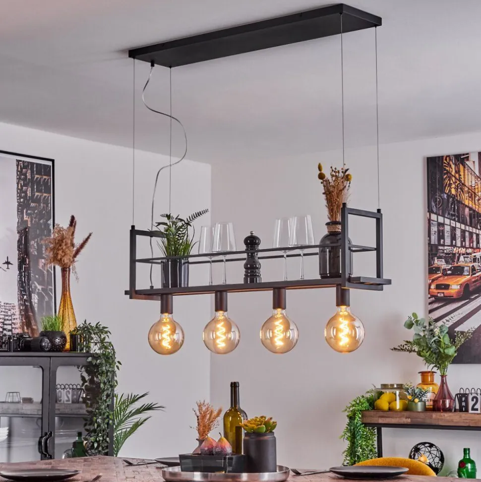 Suspension Tasan Noir, 4 Lumieres