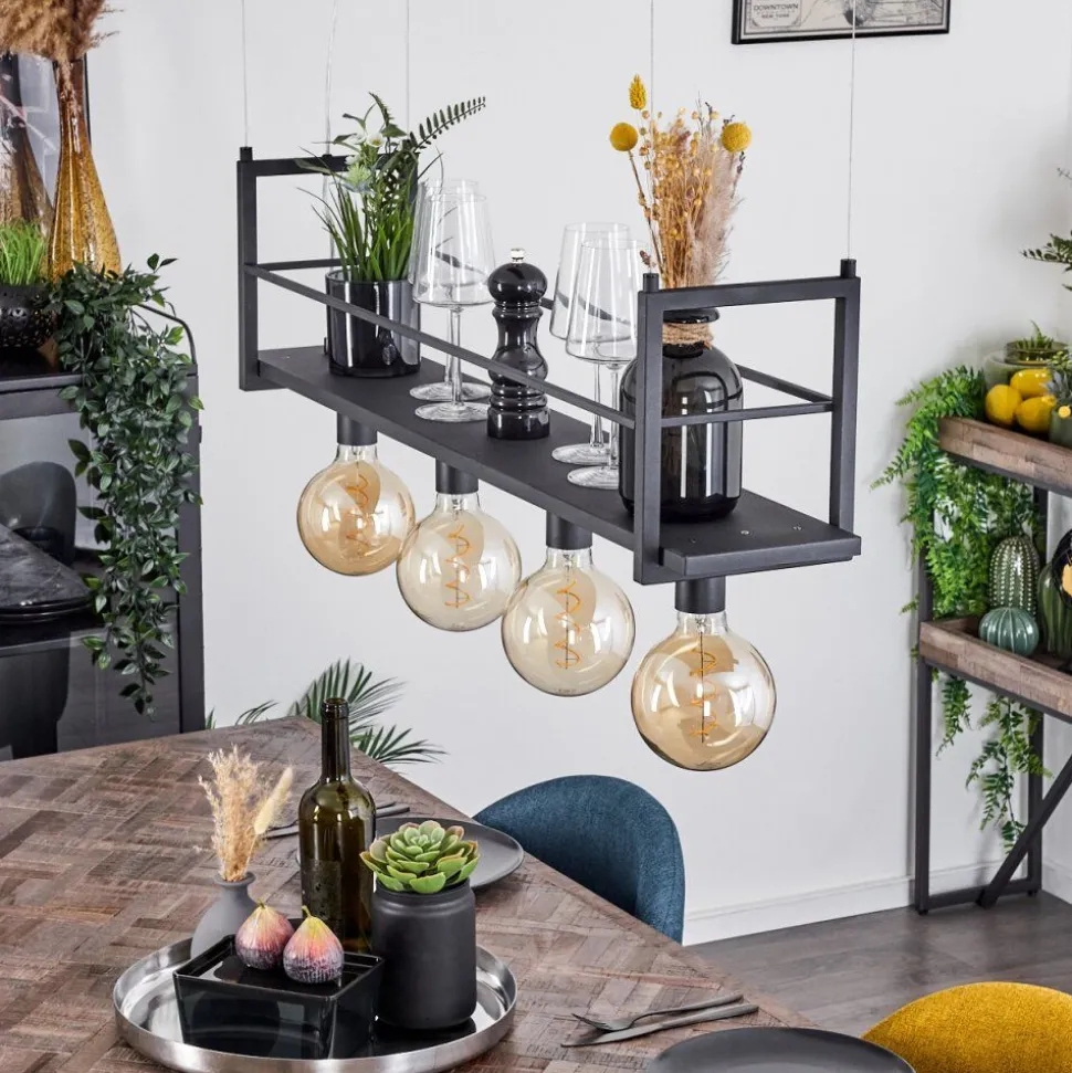 Suspension Tasan Noir, 4 Lumieres