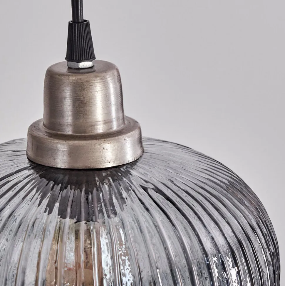 Suspension Toneau Argent Oxyde, 7 Lumieres