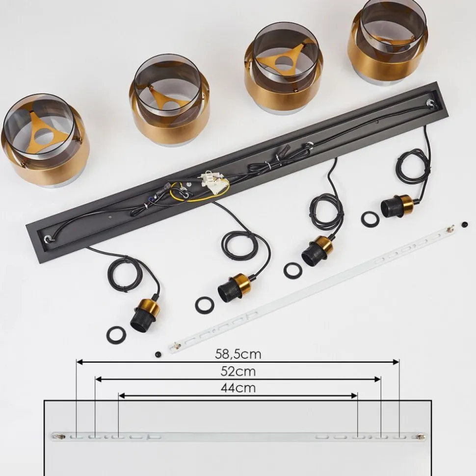 Suspension Traak Noir, 4 Lumieres