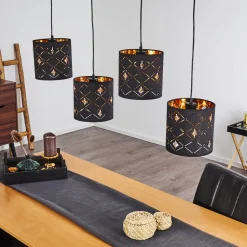 Suspension Trasancos Noir, 4 Lumieres
