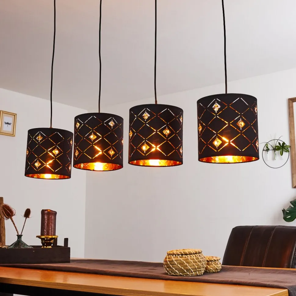 Suspension Trasancos Noir, 4 Lumieres