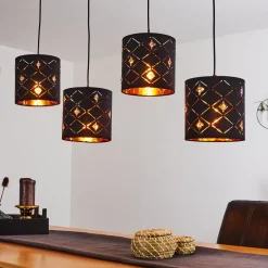 Suspension Trasancos Noir, 4 Lumieres