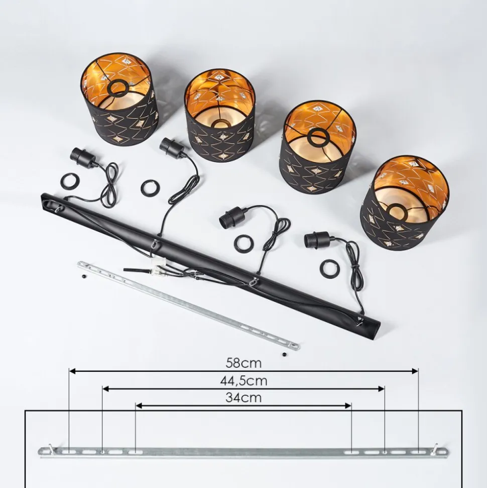 Suspension Trasancos Noir, 4 Lumieres