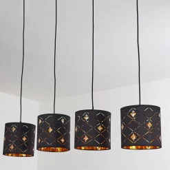Suspension Trasancos Noir, 4 Lumieres