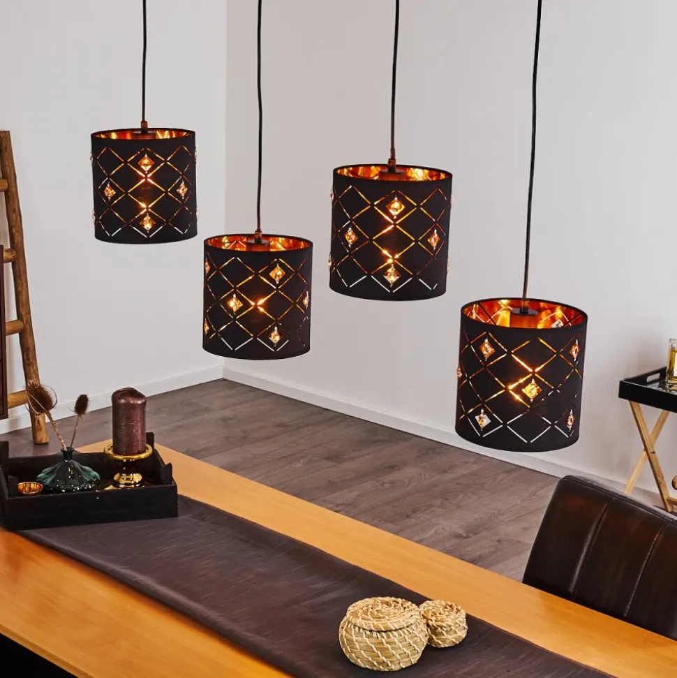 Suspension Trasancos Noir, 4 Lumieres