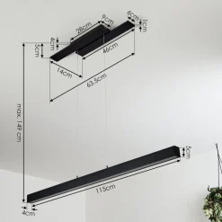 Suspension Tumbila Led Noir, 1 Lumiere