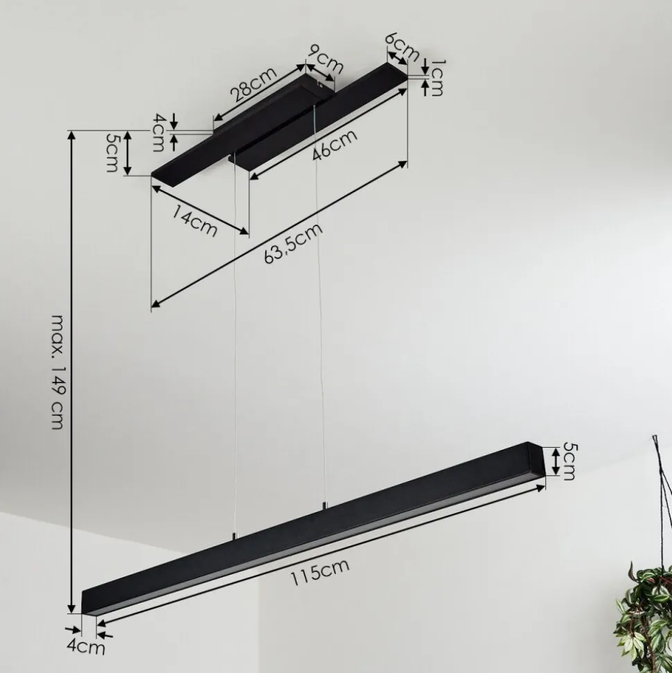 Suspension Tumbila Led Noir, 1 Lumiere