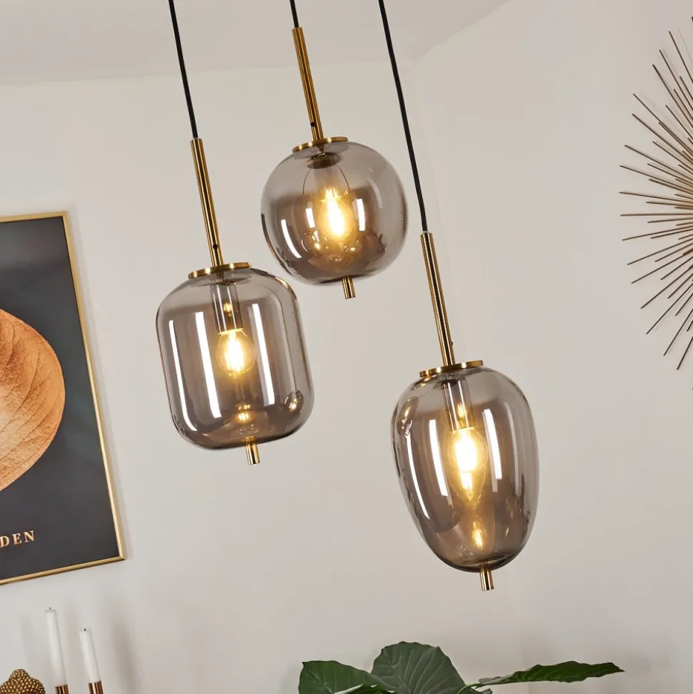 Suspension Verbania Laiton, 3 Lumieres
