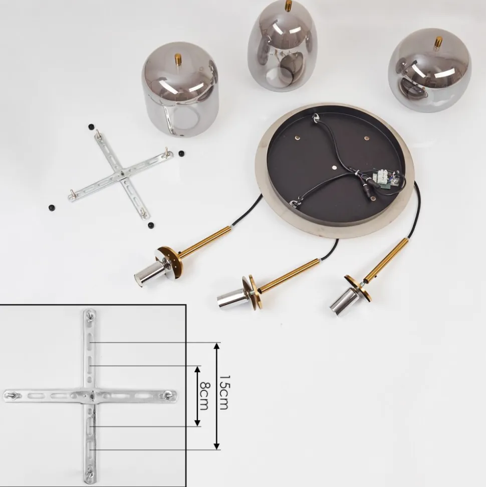 Suspension Verbania Laiton, 3 Lumieres