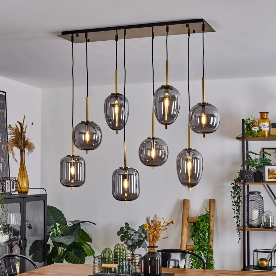 Suspension Verbania Laiton, 8 Lumieres