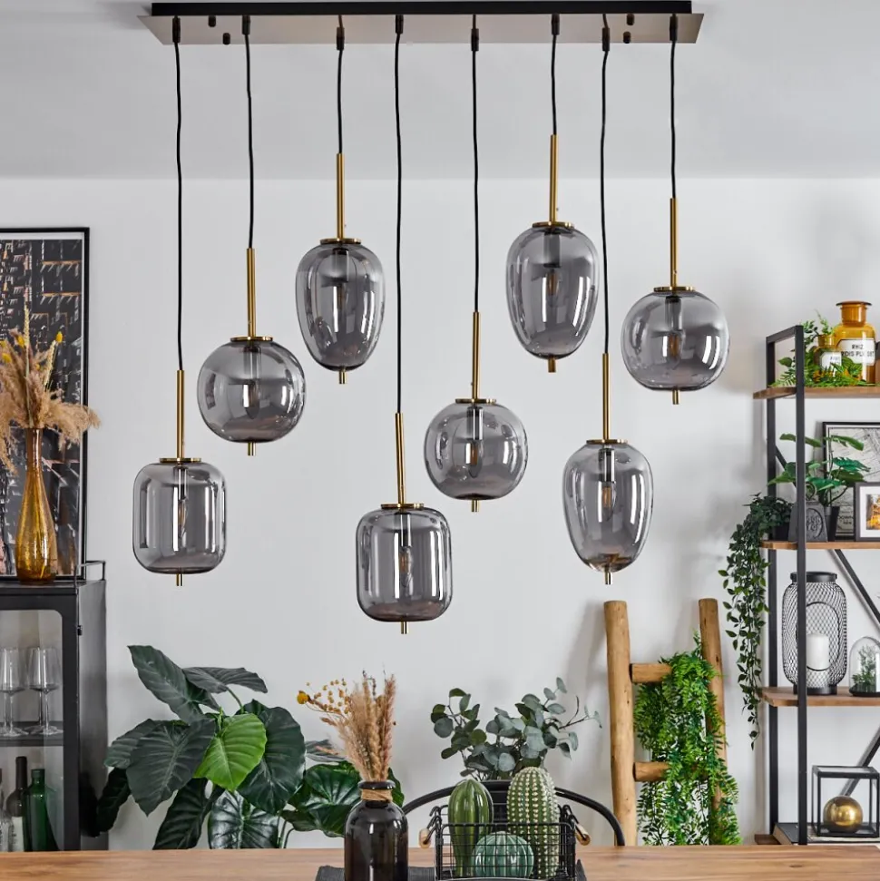 Suspension Verbania Laiton, 8 Lumieres