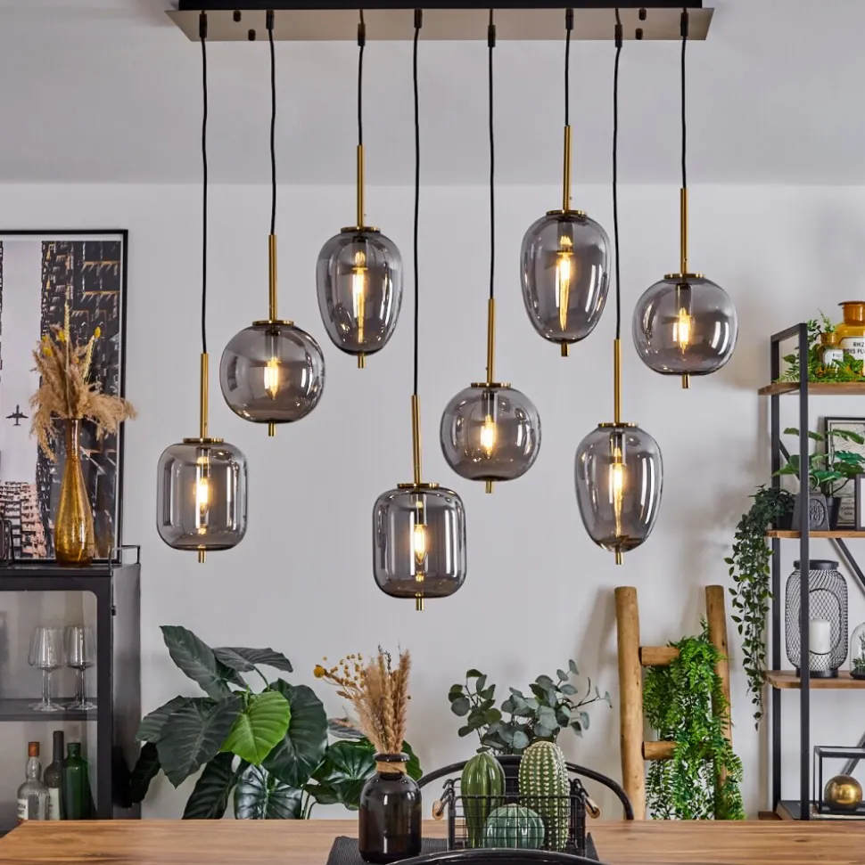 Suspension Verbania Laiton, 8 Lumieres