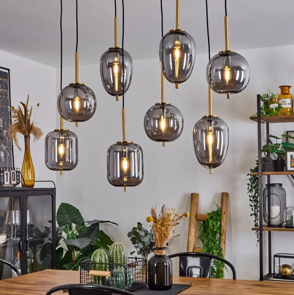 Suspension Verbania Laiton, 8 Lumieres