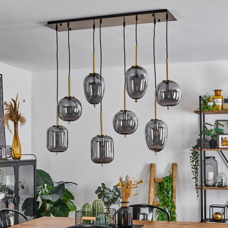 Suspension Verbania Laiton, 8 Lumieres